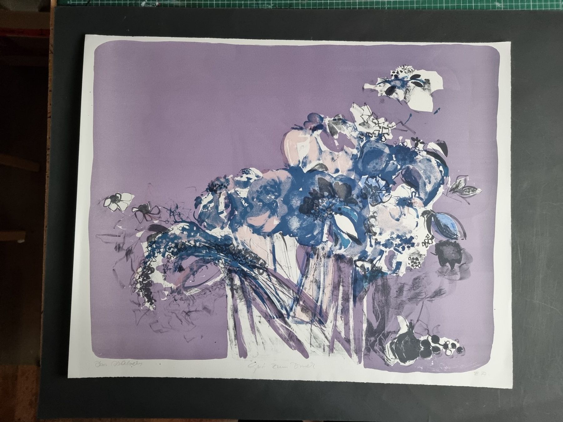 Grafiken & Lithographien: Doris Walser  Blumenstillleben Lithographie handsigniert – Gebraucht aus Gersau von kunst-online 2