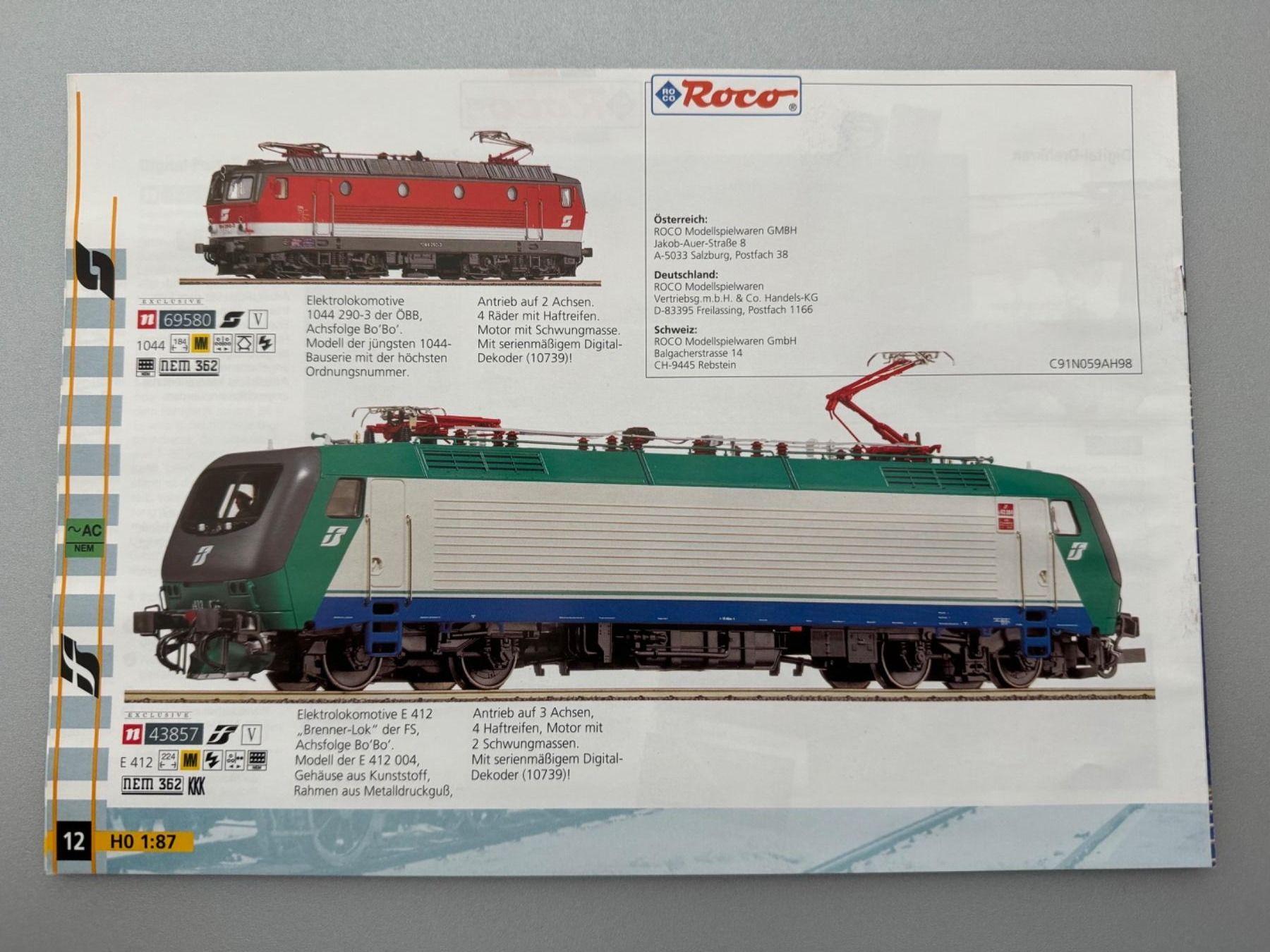 Roco Modellini di ferrovie: ROCO - 1998/99 AC Modelle – Usato da Fehraltorf venduto da Success 1