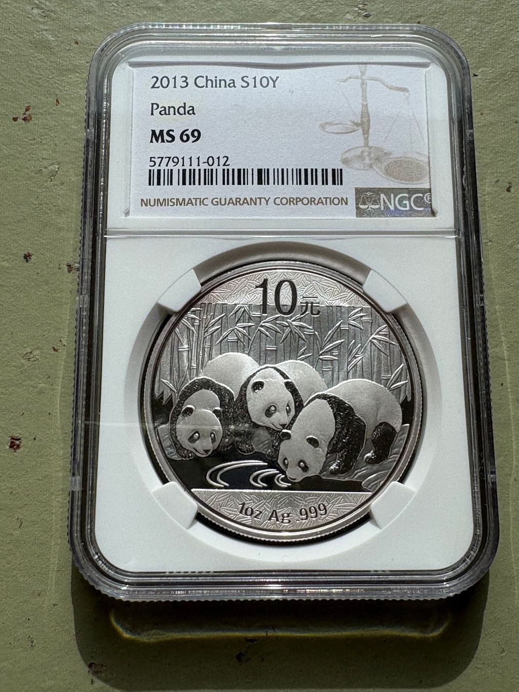 Tutti le monete: China Panda 2013 MS69 1 Unze Oz Silber – Usato da Zürich venduto da mysilvercoin