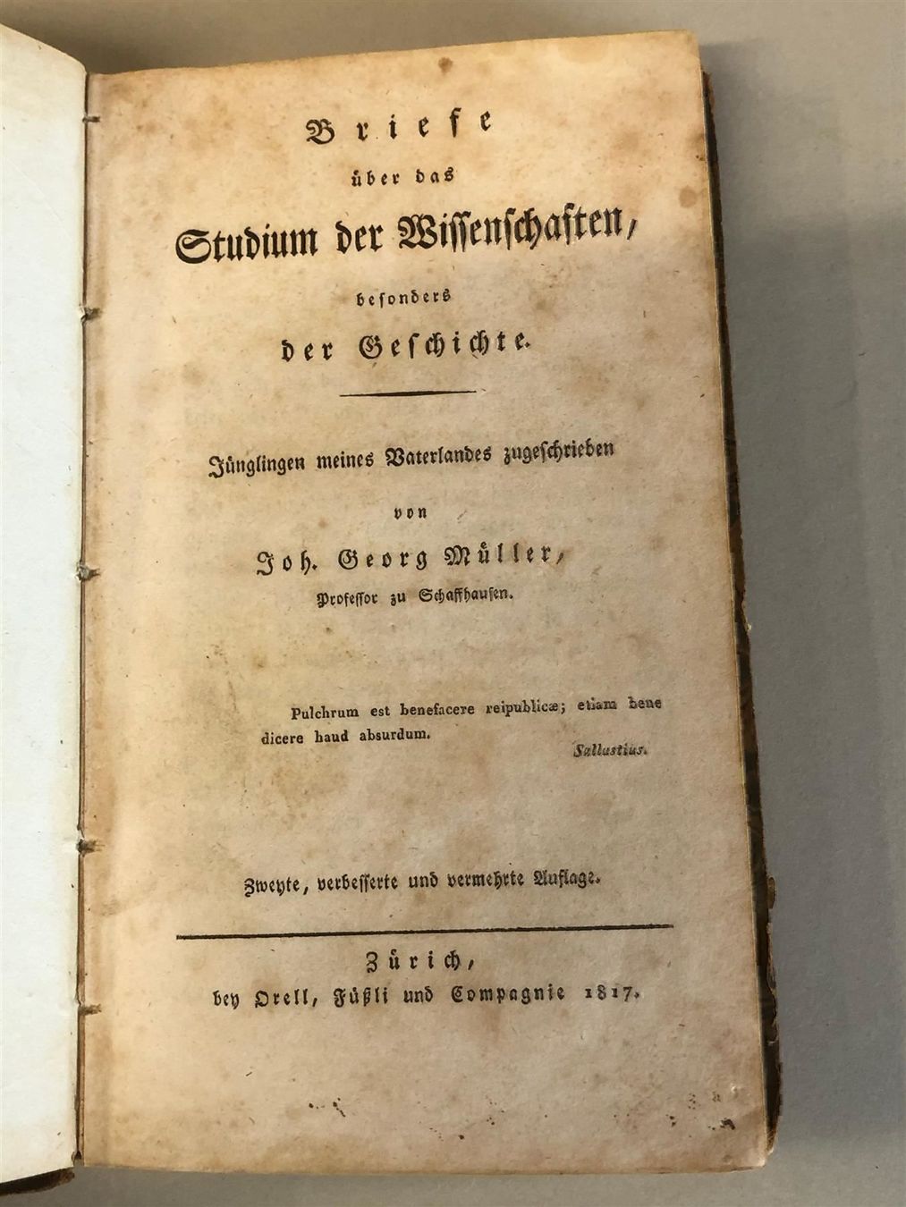 Libri: 1817 Briefe über Studium Wissenschaften – Usato da Bern venduto da Jwpm66 1