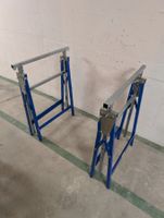 2 Höhenverstellbare Arbeitsböcke blau gebraucht