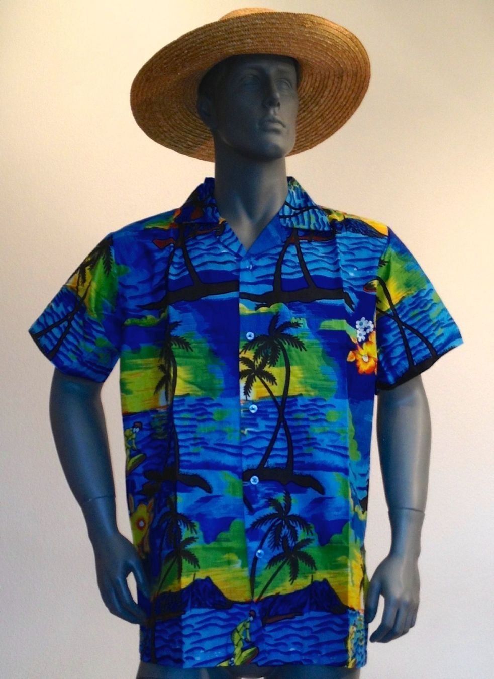 Hemden: blaues HAWAII Shirt / XXL – Neu und originalverpackt aus Villigen von alemantium