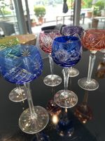 Buntglas Weingläser Kristall Schliff 6 Stk
