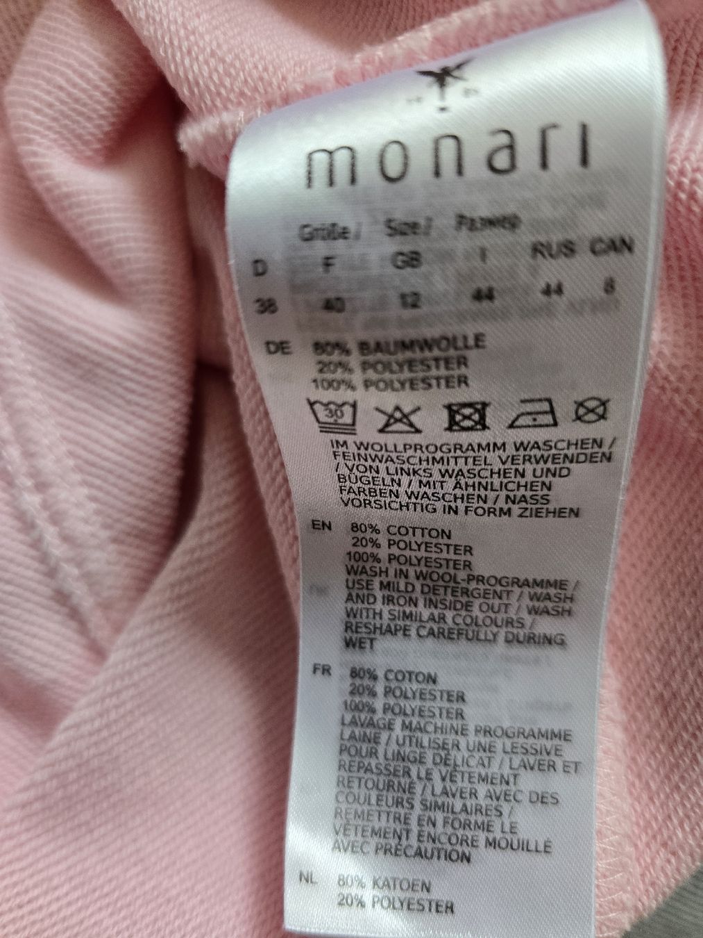 Monari Giacche: Monari Sweatshirtjacke. 38 Rosa – Usato da Laufenburg venduto da may_r2st 6
