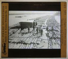 Glasdia Russland: Flösser Wolga Holz Flösse, um 1920