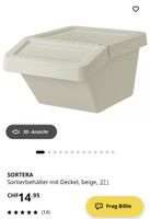 3 Sortierbehälter mit Deckel weiss 37L