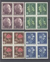 1948, Pro Juventute, Viererblöcke** SBK 28.–