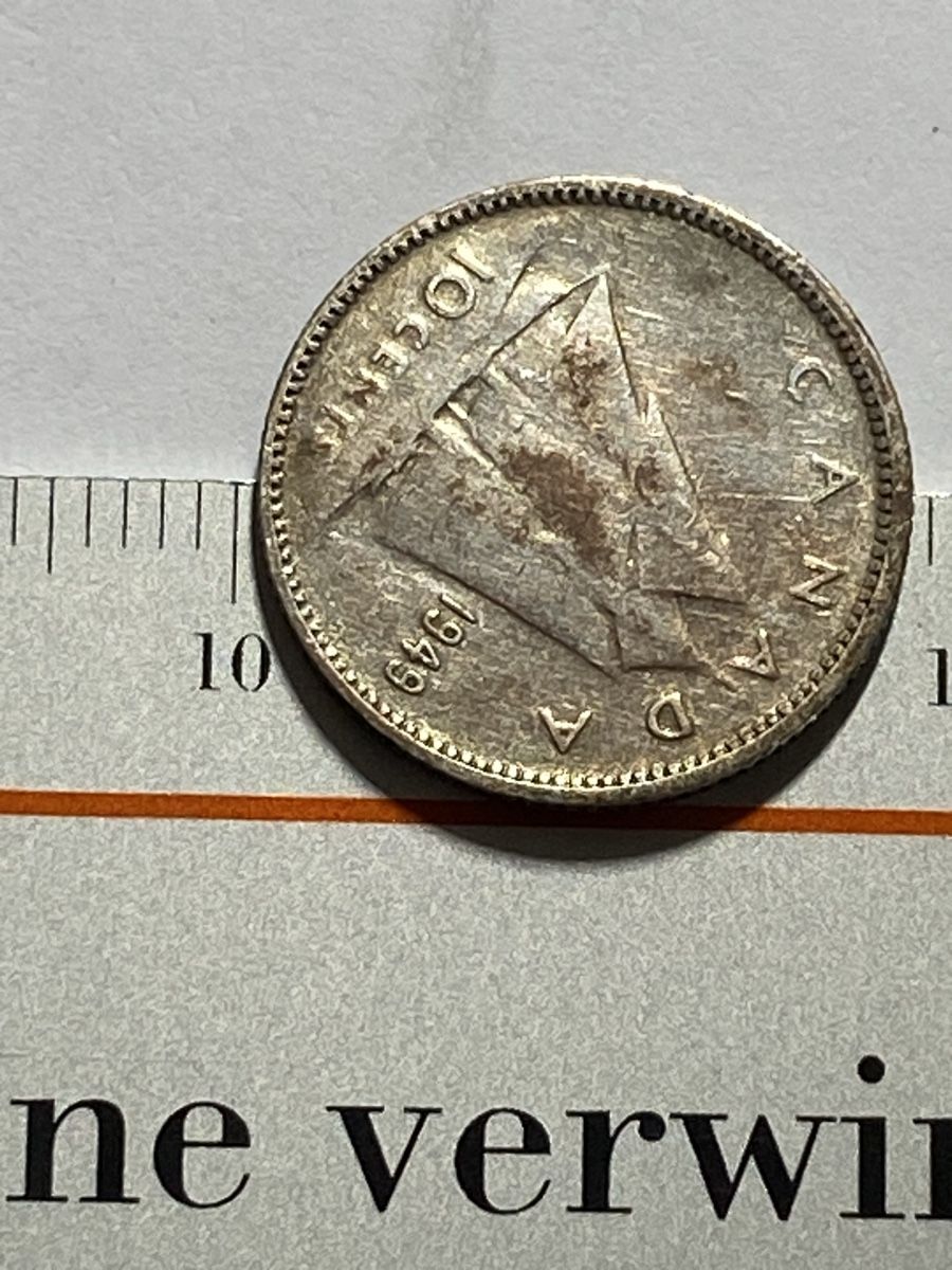 Tutti le monete: Canada - 10 cents - 1949 - Georges 6 - AG  – Usato da Payerne venduto da Mike1682 3