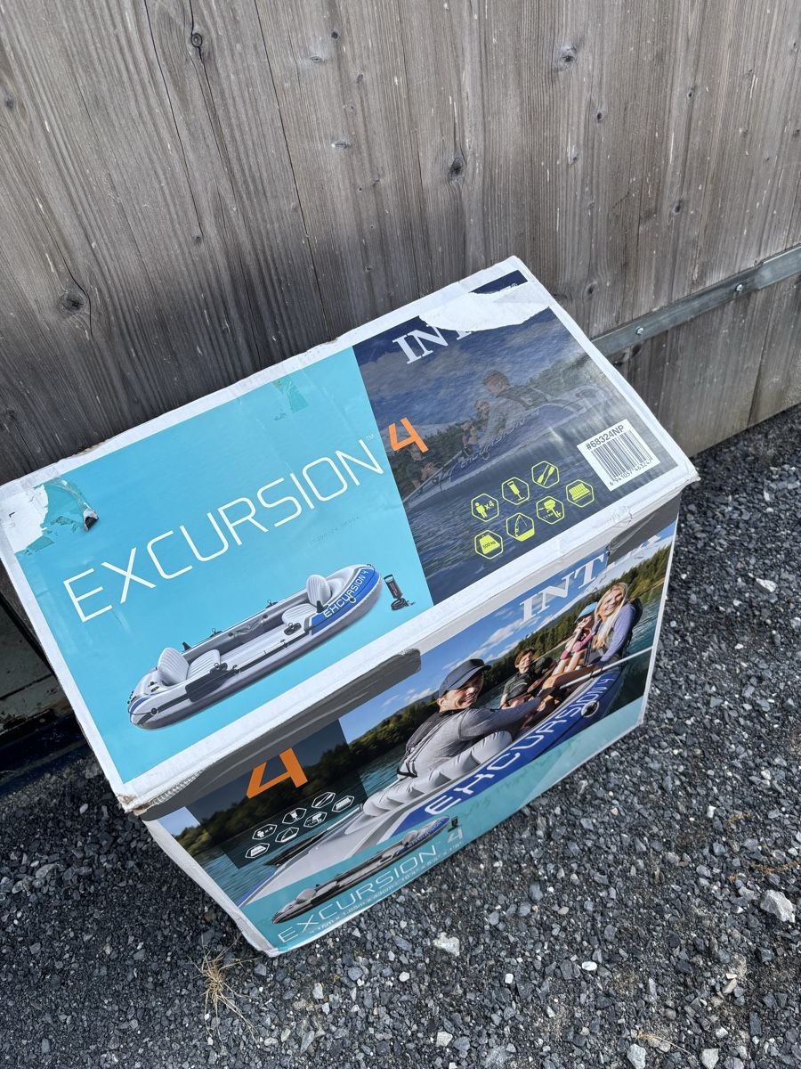 Barche: Gummiboot  Neu Intex Excurdion 4 – Nuovo e nell'imballaggio originale da Dietschwil venduto da Weasel44