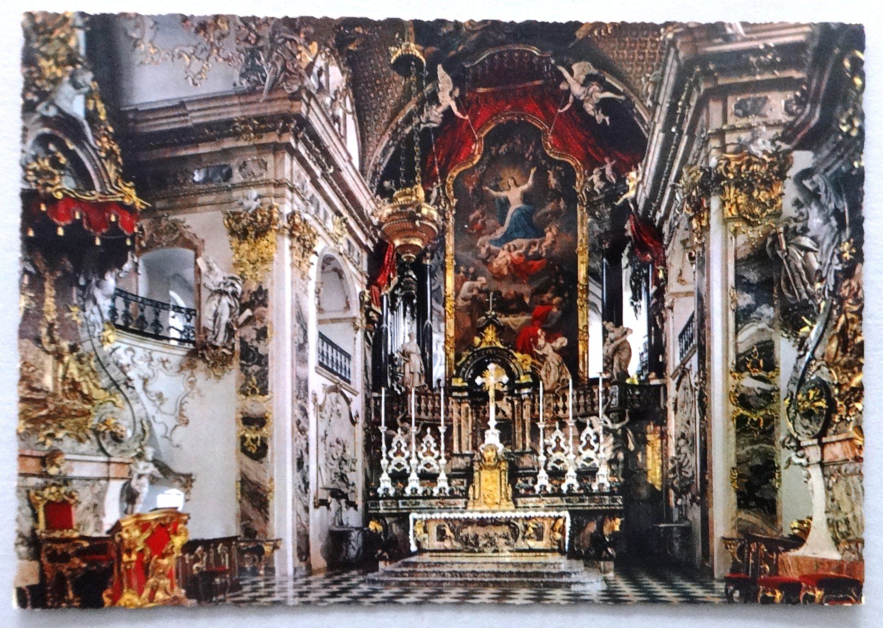 Ansichtskarten: Einsiedeln, Stiftskirche – Gebraucht aus Fétigny von Billy2miny