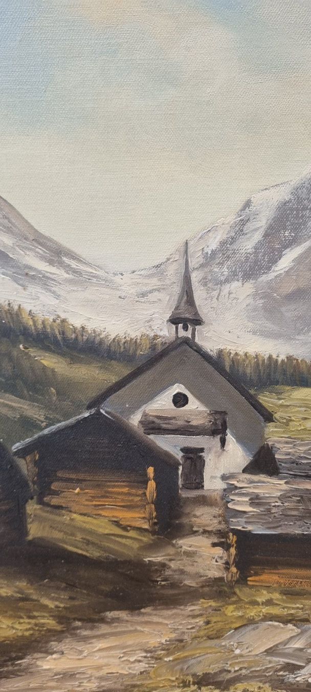 Dipinti: Altes Bild von "Kühmad" Blatten im Lötschental/VS – Usato da Pfeffikon LU venduto da Andy1969 2