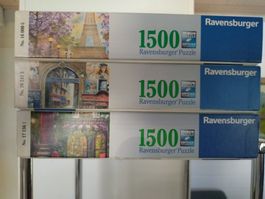 3 Ravensburger Puzzles 1500 Teile