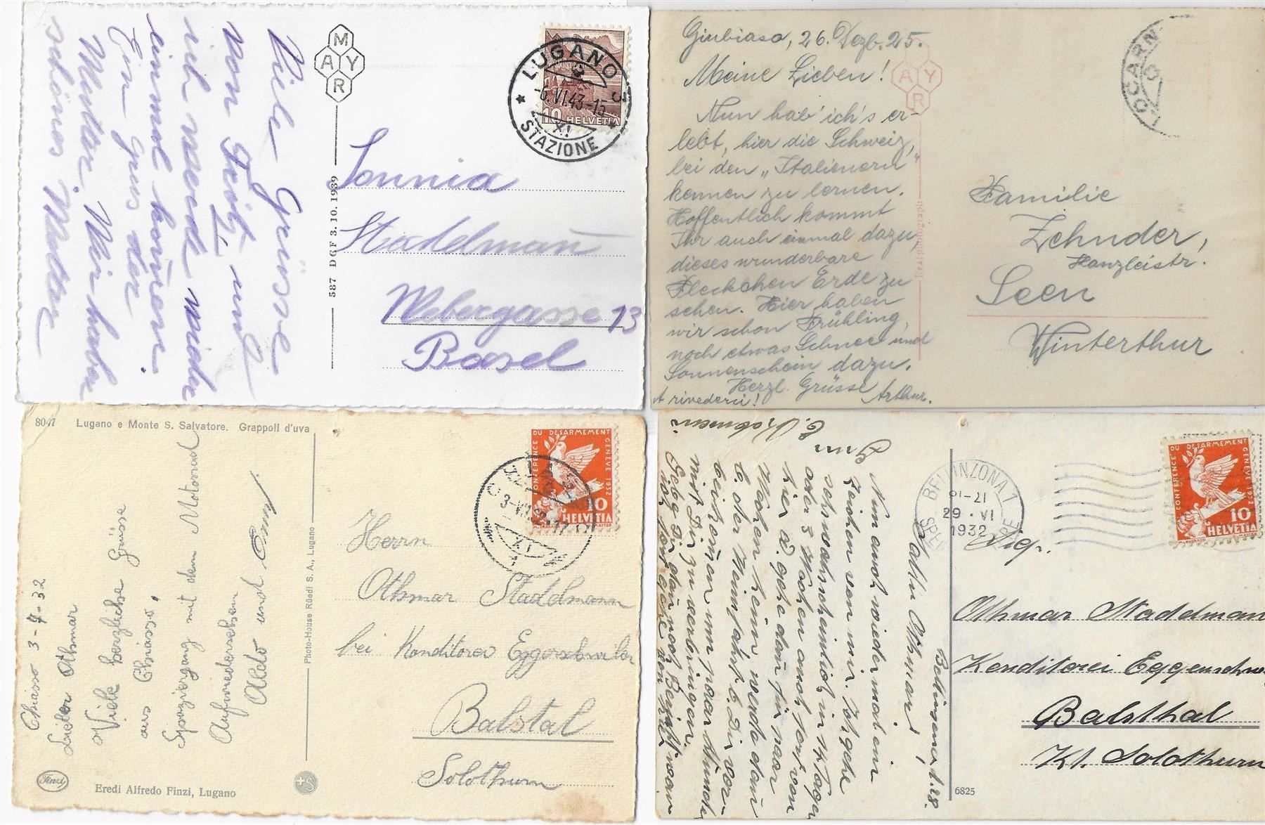 Cartes postales: 4 AK Lugano – D'occasion à Ettingen par Kartenplanet 1