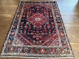 Wunderschöner 198x140 Hamedan Perserteppich