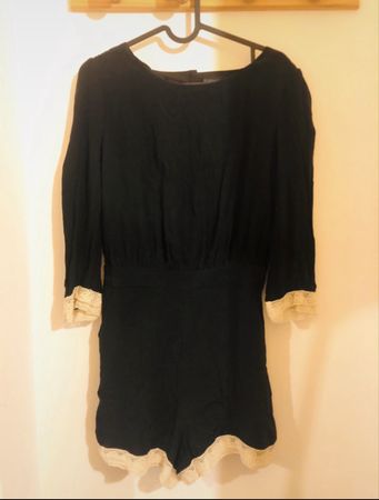 Topshop Black Jumpsuit, Size S, Lace Details, Stylish!