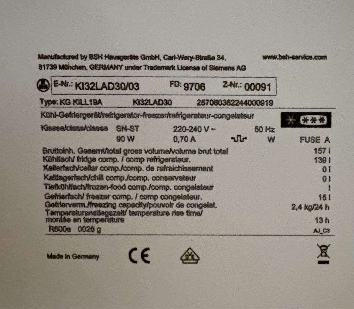 Siemens Frigoriferi: Siemens Kühlschrank KI32LAD30 – Usato da Grenchen venduto da Mc_jst 6