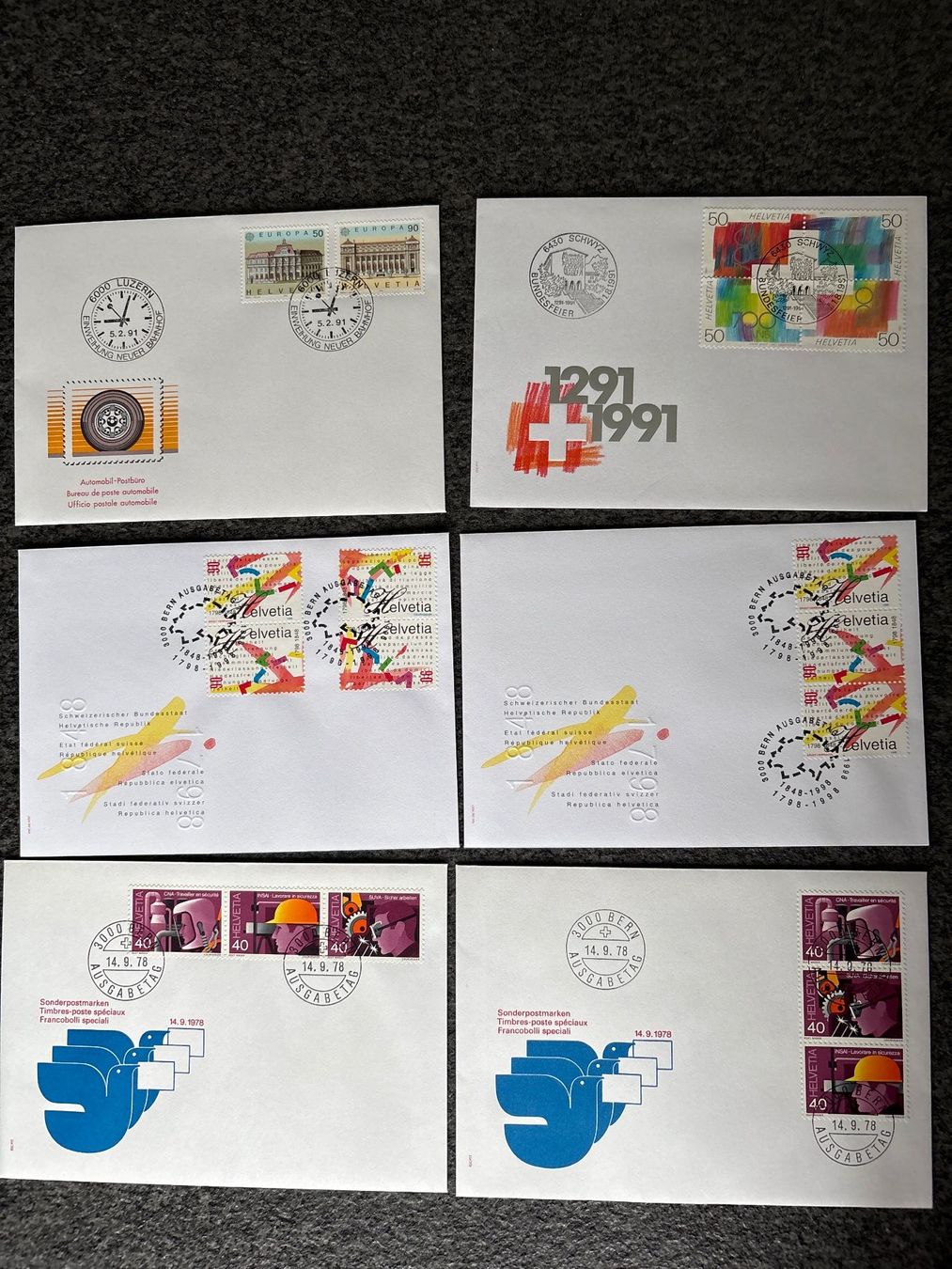 Alle Briefmarken: Schweizer Briefe, Ersttagsbriefe, gestempelt, Vintage! – Gebraucht aus Ibach von lisch3