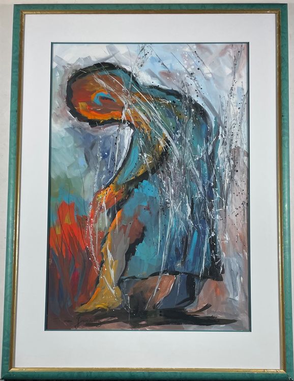 Grosses Abstraktes Gemälde einer Person Signiert | Kaufen auf Ricardo
