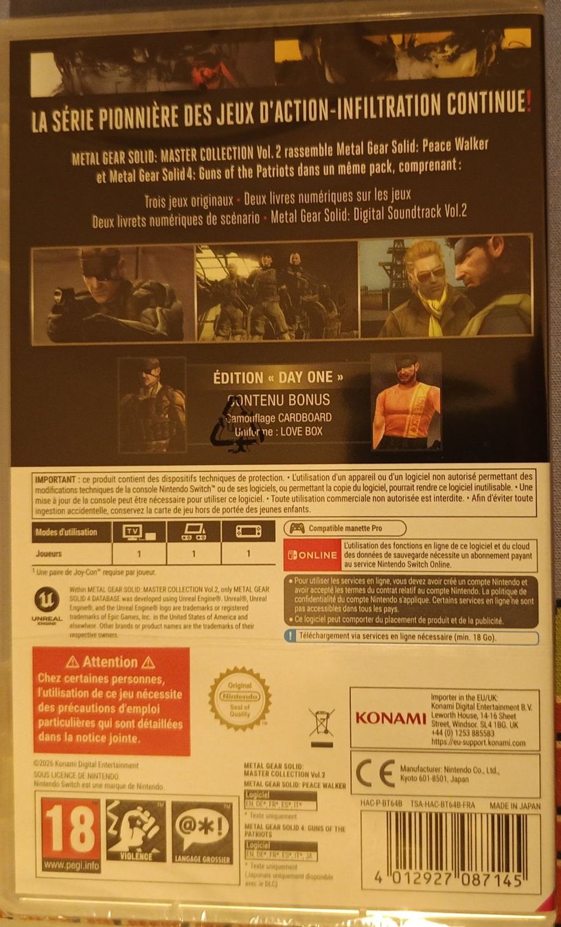 Spiele: Metal Gear Solid: Master Collection Vol. 2 (Day One Edition) – Neu und originalverpackt aus Zürich von ilciavo 1
