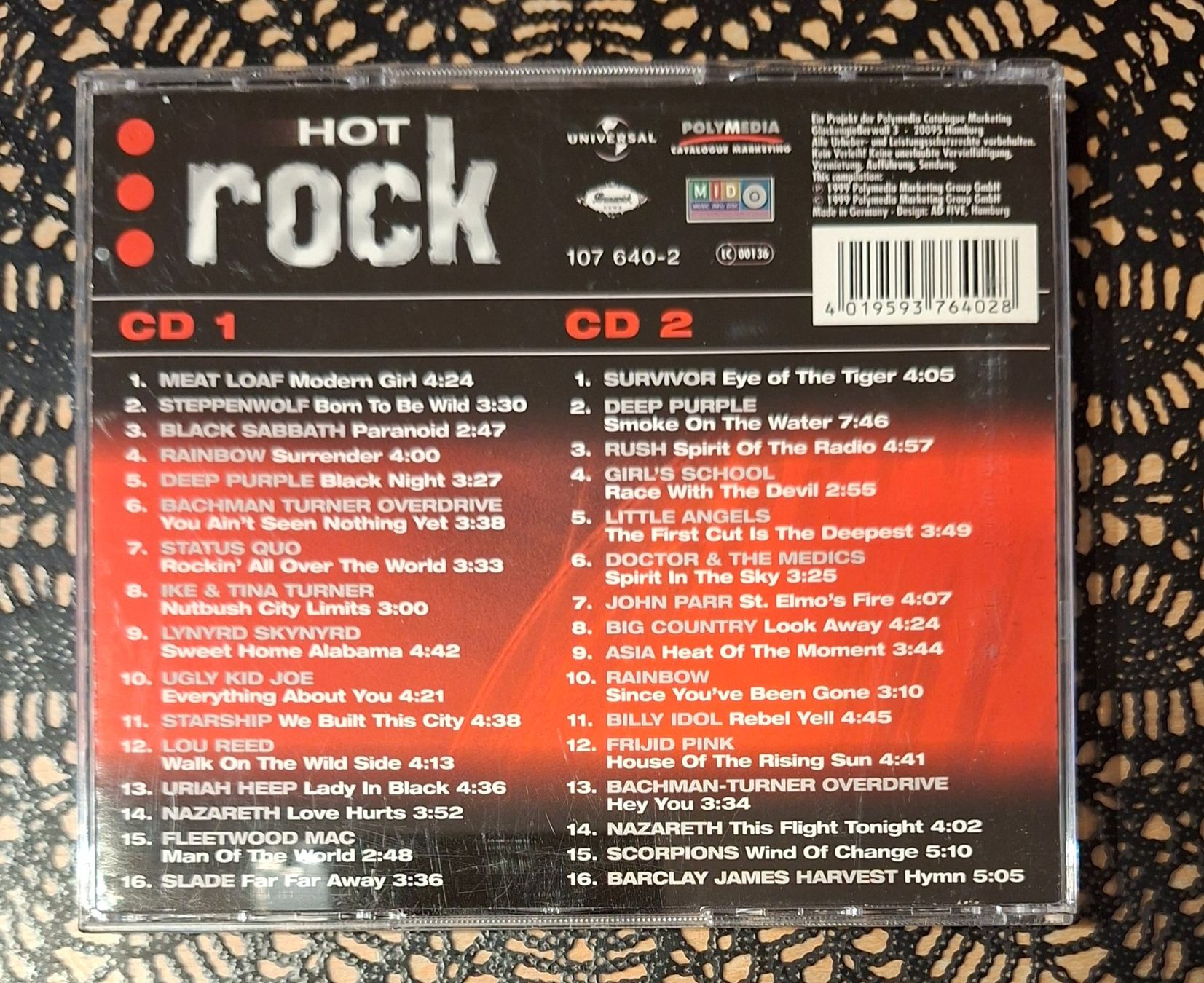 CD: Hot Rock, Rock Compilation Sampler 2CD 1999 – Usato da Schönenberg TG venduto da Gregolino76 1