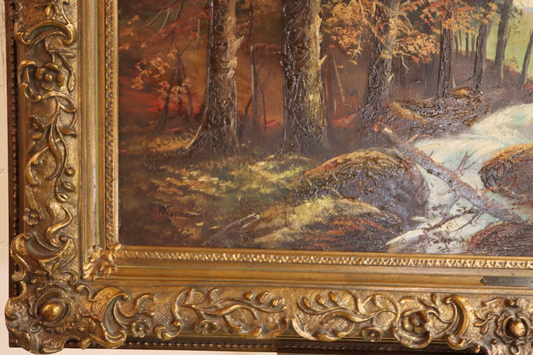Gemälde: André E. Wiesner großes Ölgemälde Waldlandschaft – Gebraucht aus Zürich von KE-Sales 9