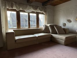 Ledersofa (Top Zustand mit nach Maß angefertigter Husse)