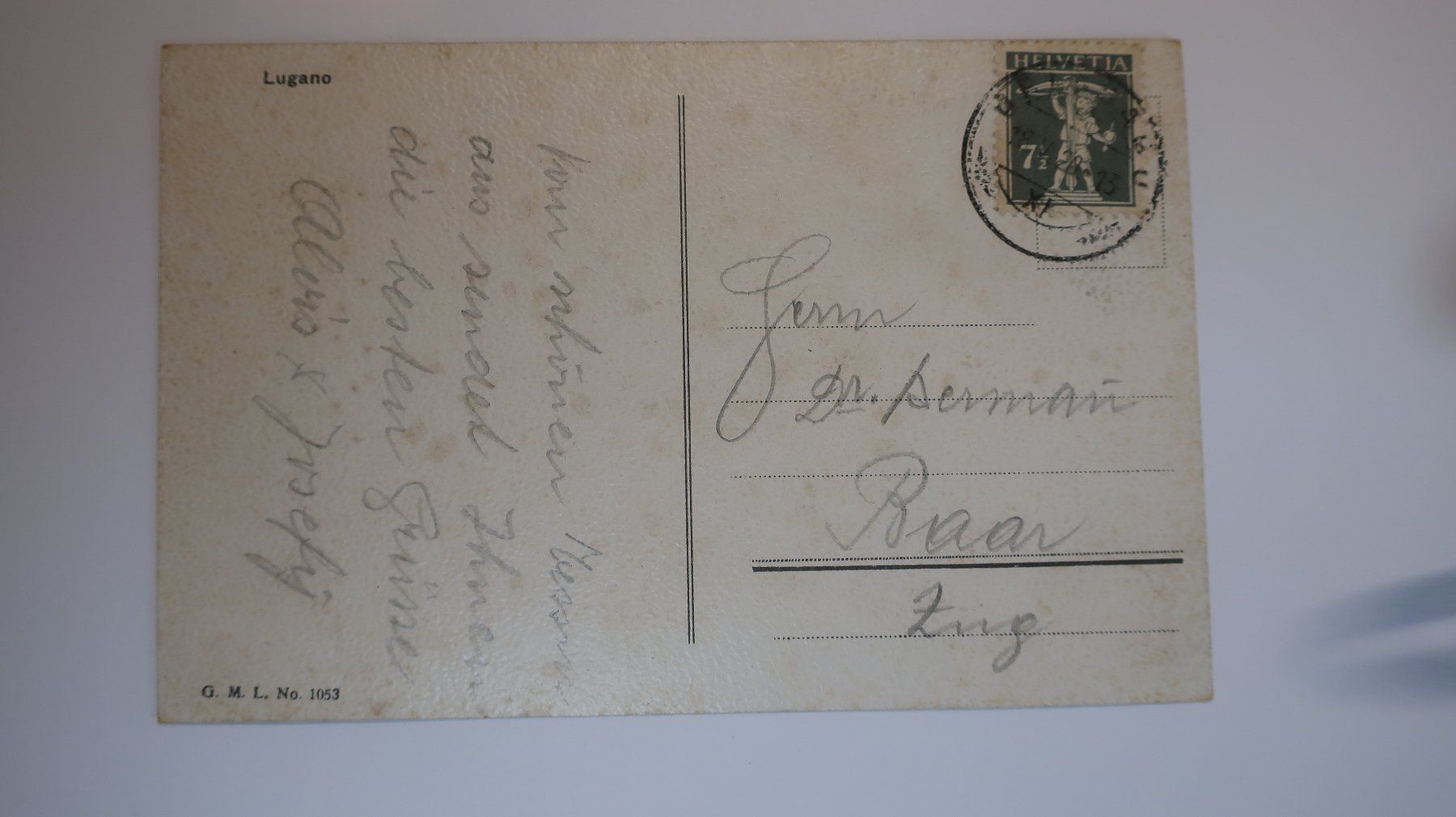 Cartoline postali: Lugano (satiné) 1920 – Usato da Cormoret venduto da Pascalll2001 2
