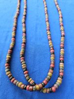 Kette bunte Perlen Holz lang Vintage