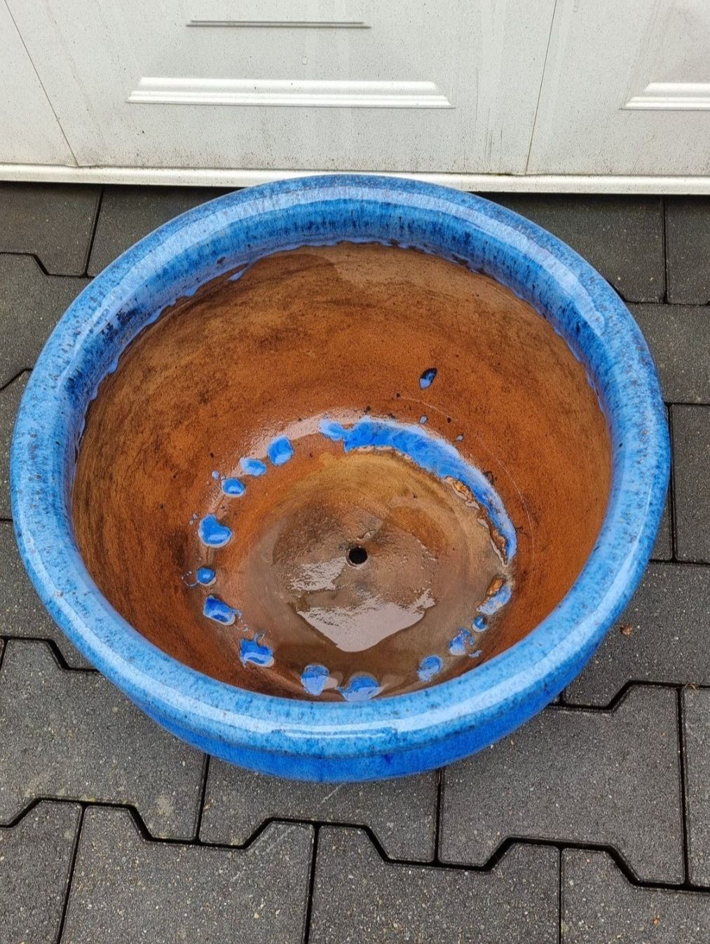 Blumentöpfe: Schöner grosser blau Glasierter Übertopf – Gebraucht aus Lotzwil von  3