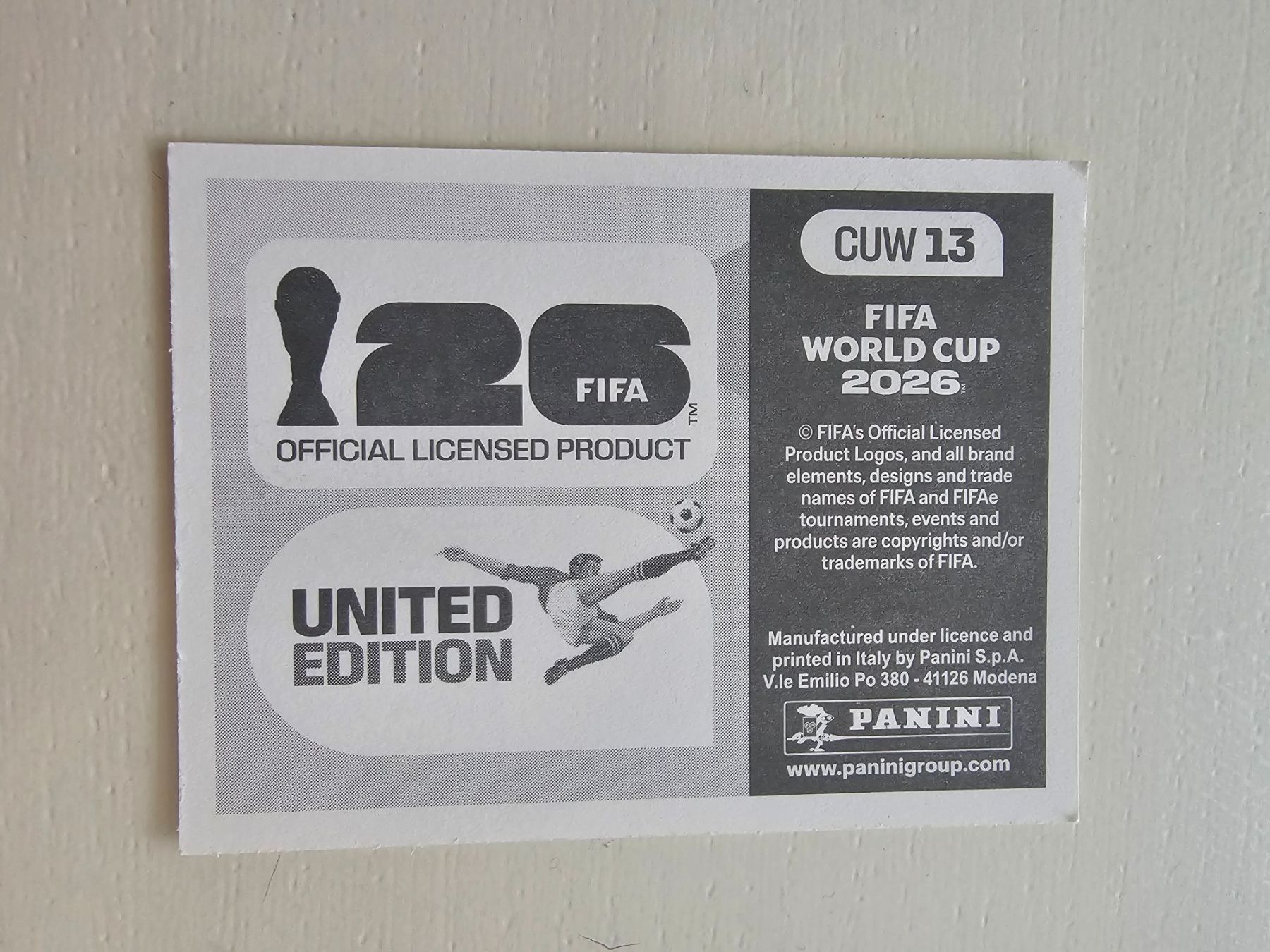 Panini Cartes à collectionner: CUW 13 – D'occasion à Pregassona par sig_6v2k 1