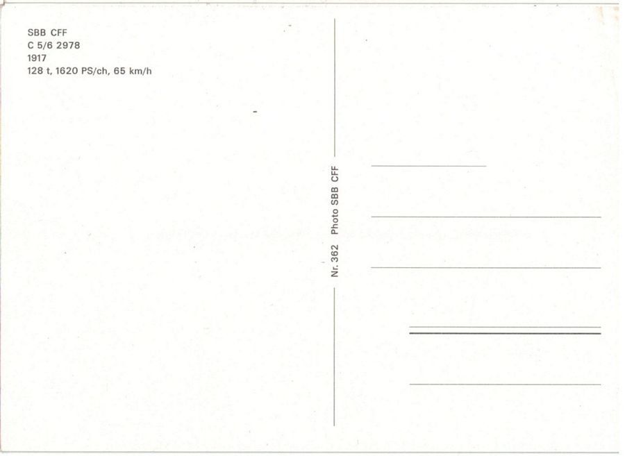 Cartoline postali: SBB C 5/6 2978 – Usato da Frauenfeld venduto da POML 1
