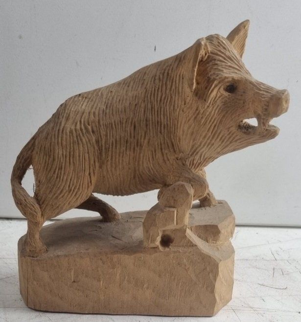 Statuette: Kleine geschnitzte Wildsau Wildschwein – Usato da Flums venduto da Flumsantik 1