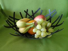 Früchteschale, Metall, schwarz, Ø  30cm, 12cm hoch