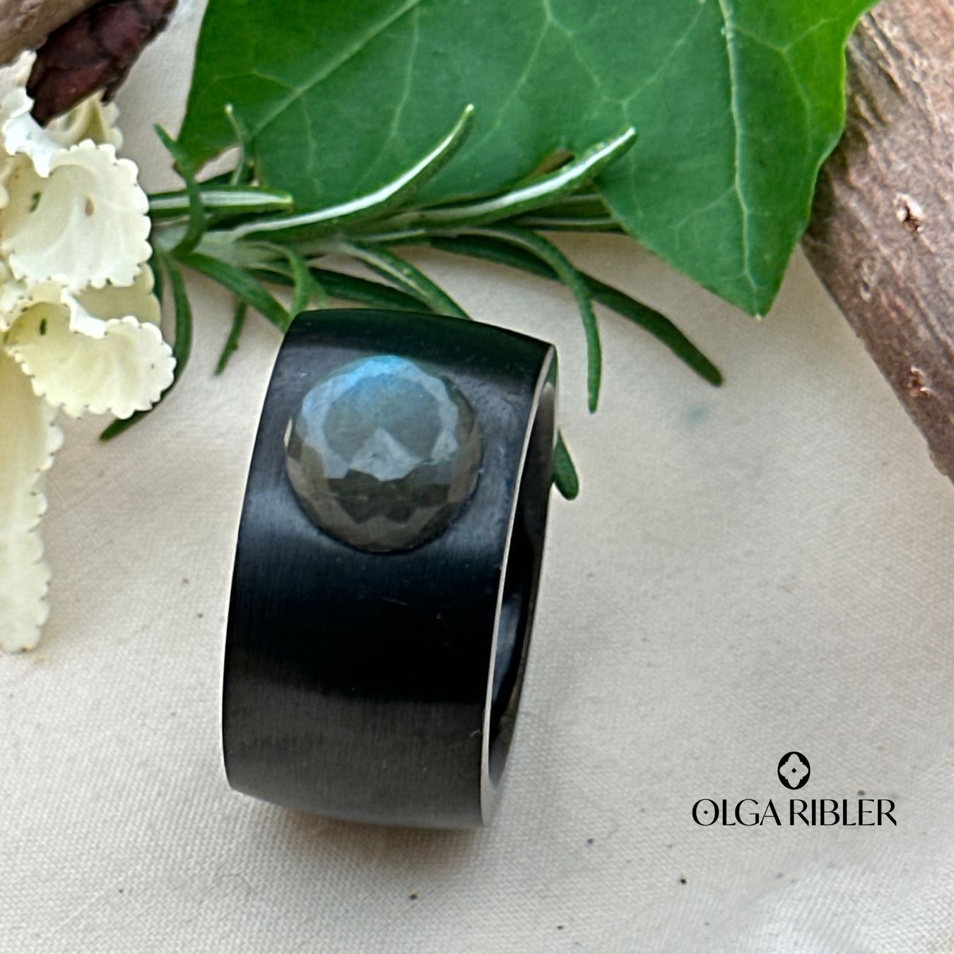 Olga Ribler Ringe: Edelstahlring mit Labradorit, Gr. 60 – Neu (gemäss Beschreibung) aus Luzern von MonikaS03 3