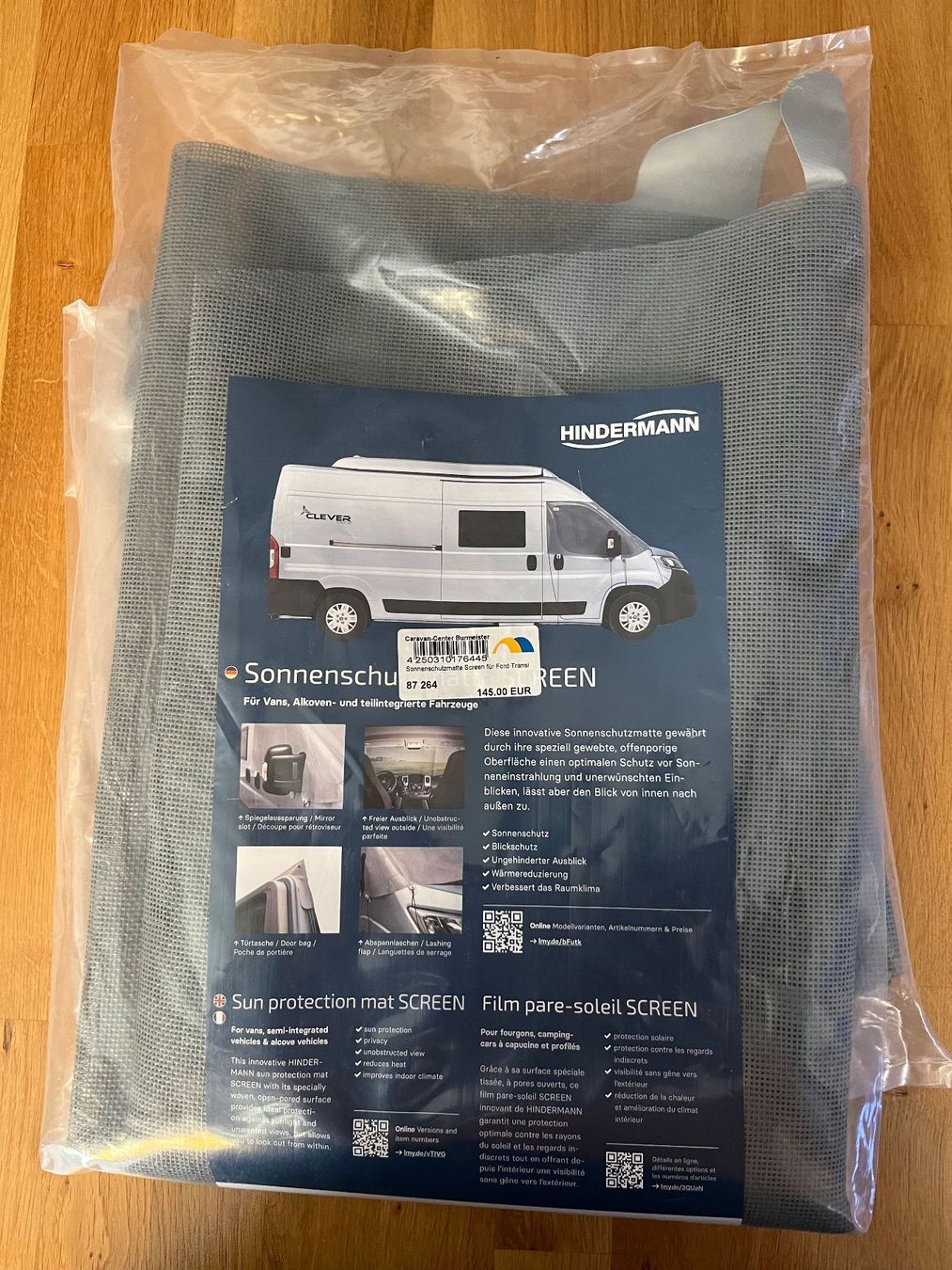 Mobilhome: Hindermann Sonnenschutz Matte "Screen", Ford Transit ab 2014 – Neu und originalverpackt aus Altdorf UR von Pax8