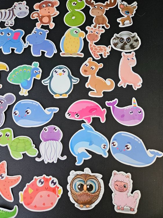 40 Sticker Aufkleber Etiketten Süsse Tiere Kinder Basteln (Neu und ...