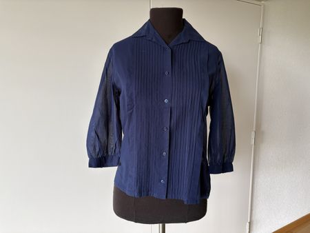 Vintage Bluse blau Gr.40 100% Baumwolle CH nie getragen 