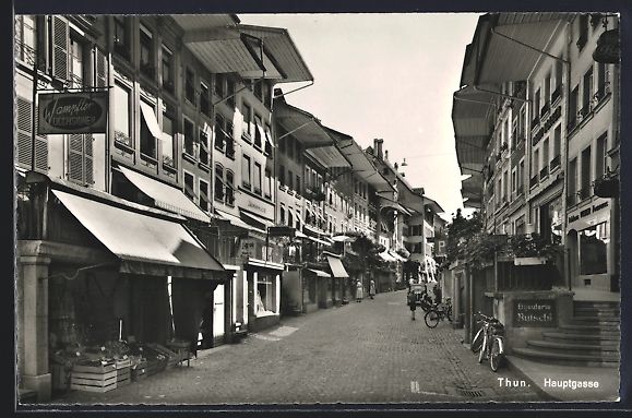 Cartoline postali: Thun, Hauptgasse mit vielen Geschäften – Usato da Berlin venduto da bartko-reher