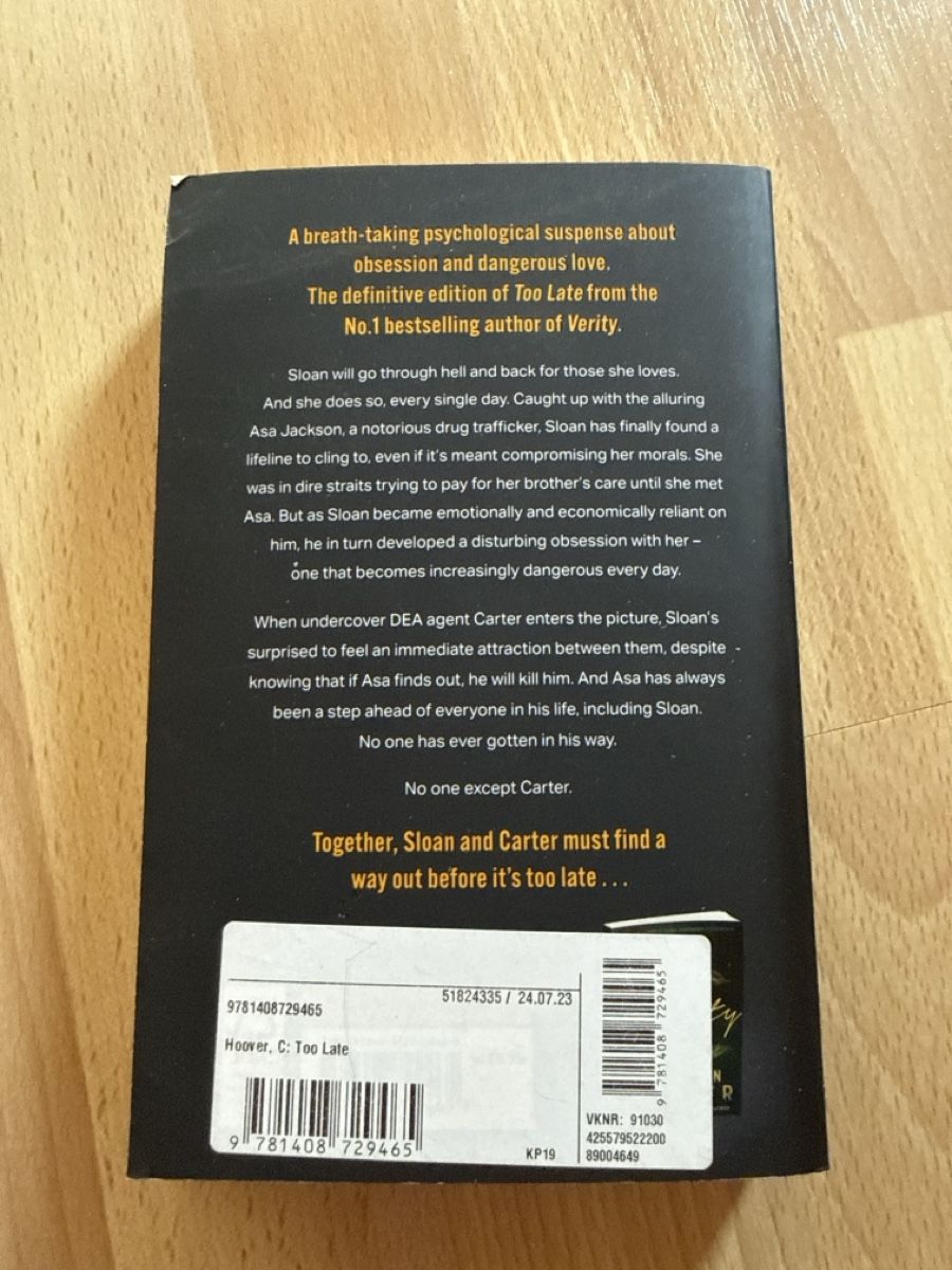 Libri: Buch Colleen Hoover Too late – Nuovo (secondo la descrizione) da Rhäzüns venduto da Spadinvirginia_ 1