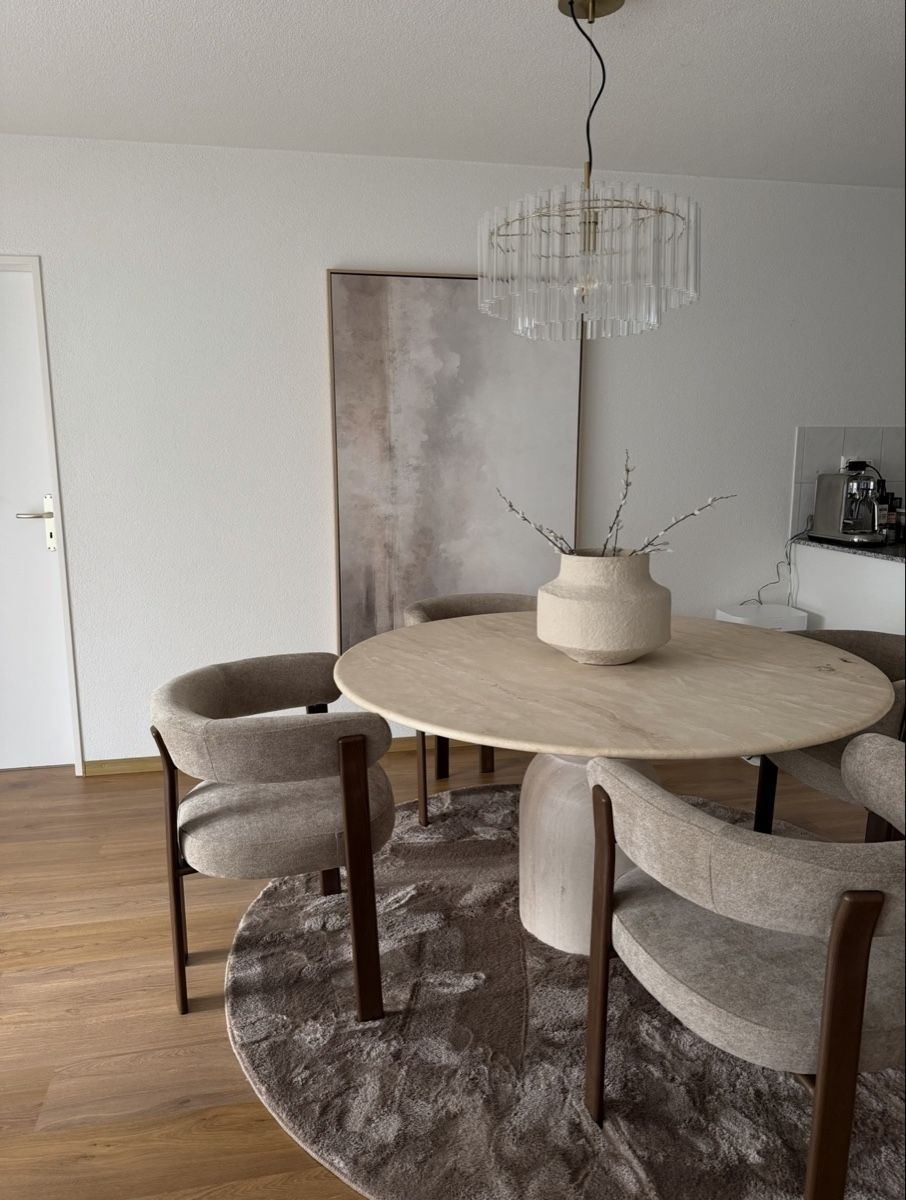 Minerali & Pietre curative: Runder Esstisch Travertin 140cm Durchmesser – Nuovo (secondo la descrizione) da Winterthur venduto da JetiD