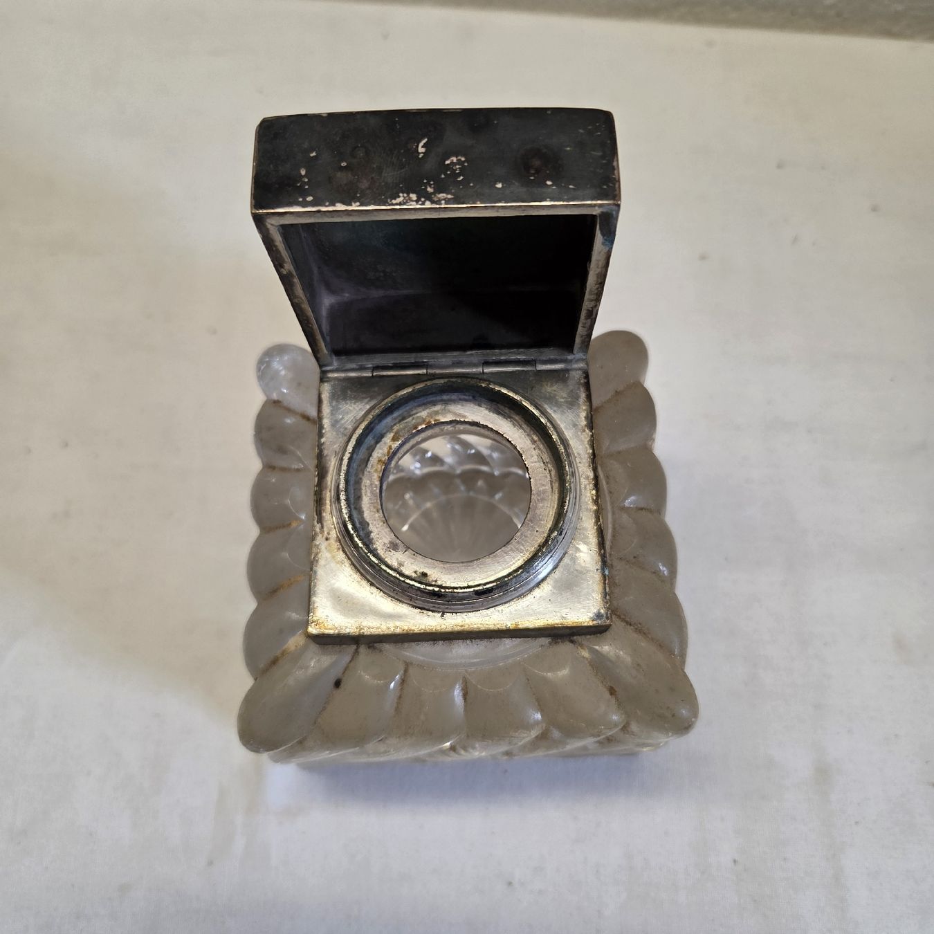 Altro in Antiquarato & Arte: Antikes Tintengefäss Glas Sterling Silber Deckel ??? – Usato da Stans venduto da Ducati16 4