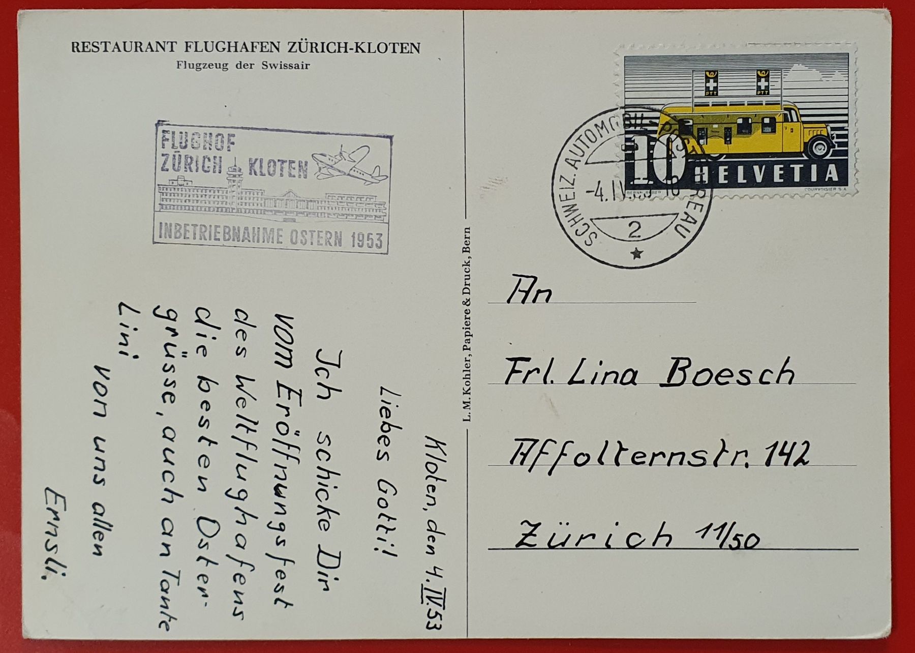 Cartoline postali: 6 Ansichtskarten Swissair Flugzeuge – Usato da Kreuzlingen venduto da Rschweiz1 4