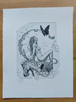 Exlibris Günter Hujber - Original Radierung Erotik signiert