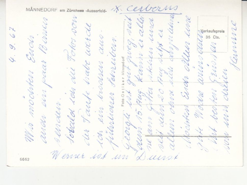 Ansichtskarten: Männedorf 1967 – Gebraucht aus Bürglen TG von StampGraf 1