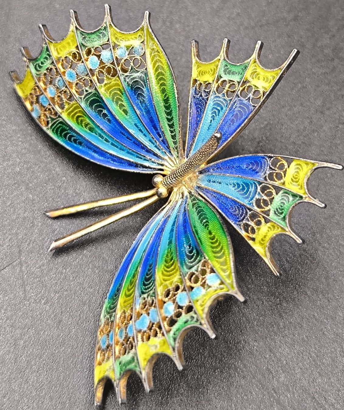 Spille & Fermagli: Brosche Schmetterling 800er Silber mit Email, 9 gr. – Usato da Rorschacherberg venduto da snOOpydOg11 3