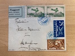 Flugpostbrief 1924 Laufen - Zürich im Paar mit Abart