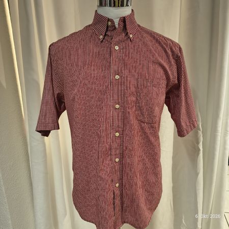 Herren Hemd Puritan kariert rot weiss Grösse M