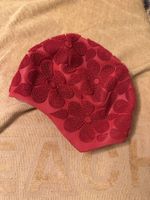 Badekappe rot Blumenmuster strukturiert guter Zustand