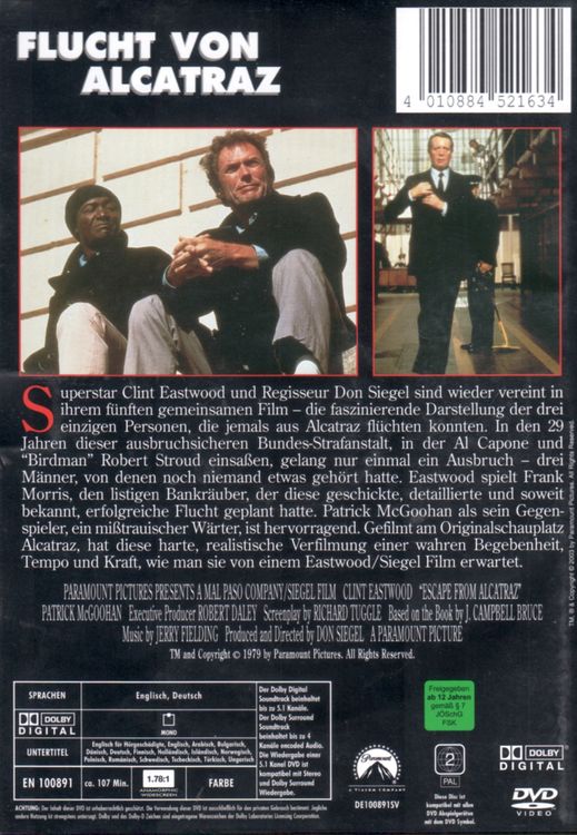 DVD: Flucht von Alcatraz (mit Clint Eastwood, Frank Ronzio) (Gebraucht ...