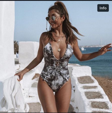 Badeanzug Damen Batik Muster Grösse S neu